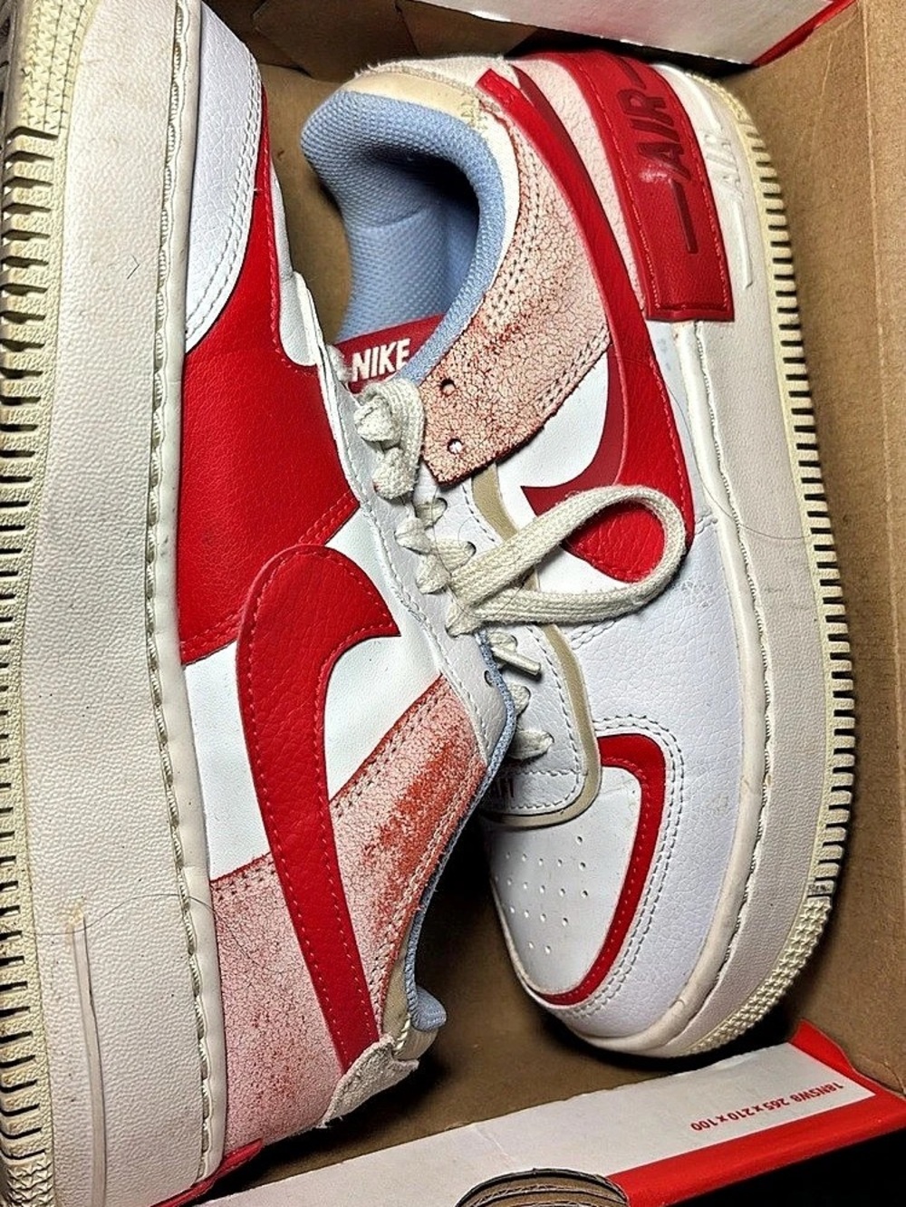 Nike Air Max 1 Kids Sneakers White & Red US 5Y Like New